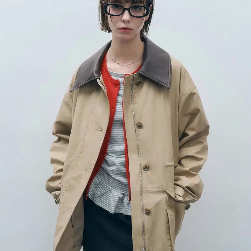 [BUNJANG] Mongdol Cotton Work Half Jacket - Beige / (새상품) 몽돌 mongdol 코튼 워크 하프 자켓 베이지