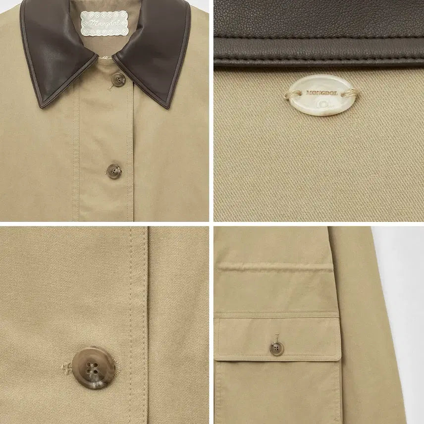 [BUNJANG] Mongdol Cotton Work Half Jacket - Beige / (새상품) 몽돌 mongdol 코튼 워크 하프 자켓 베이지