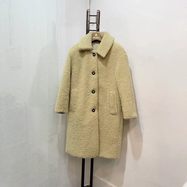 [BUNJANG] LINE Reversible Sherpa Long Coat / LINE 라인 리버시블 깔깔이 뽀글이 시어링롱코트 양면코트 4157
