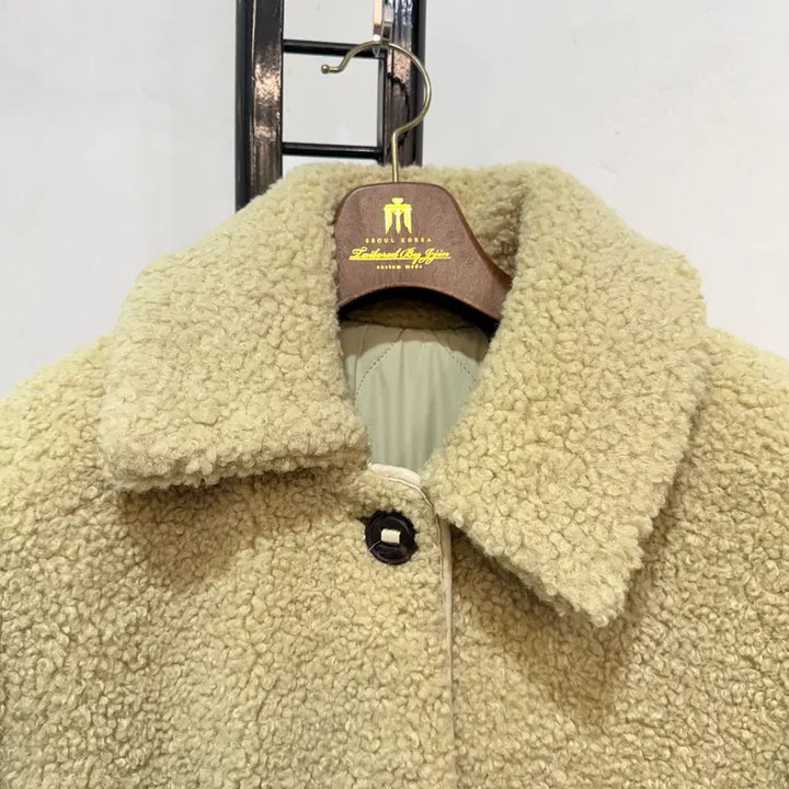 [BUNJANG] LINE Reversible Sherpa Long Coat / LINE 라인 리버시블 깔깔이 뽀글이 시어링롱코트 양면코트 4157