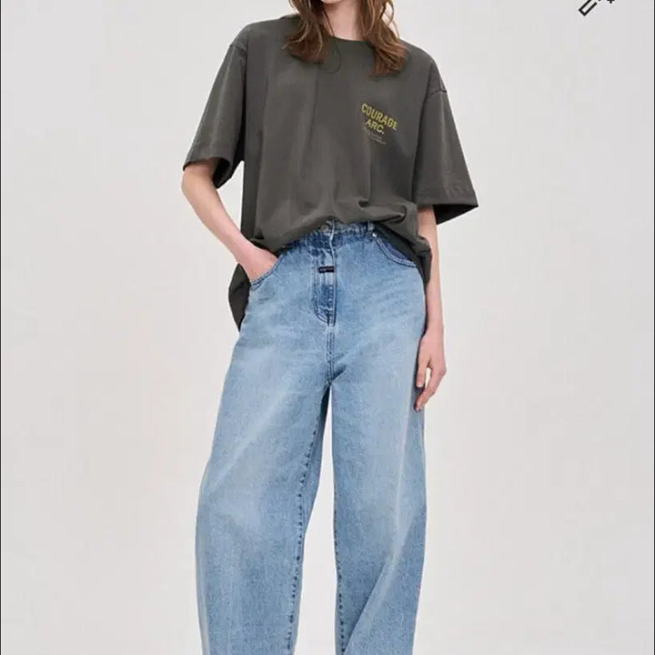 [BUNJANG] System Bending Wide Denim / 한섬 시스템 밴딩 와이드 데님 새상품