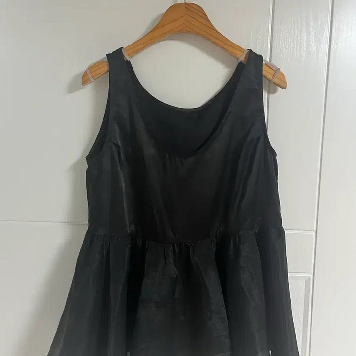 [BUNJANG] Vintage Black Frill Basic Inner Tank Top / (일본 수입 빈티지)이너 나시 블랙 프릴 라운드 기본