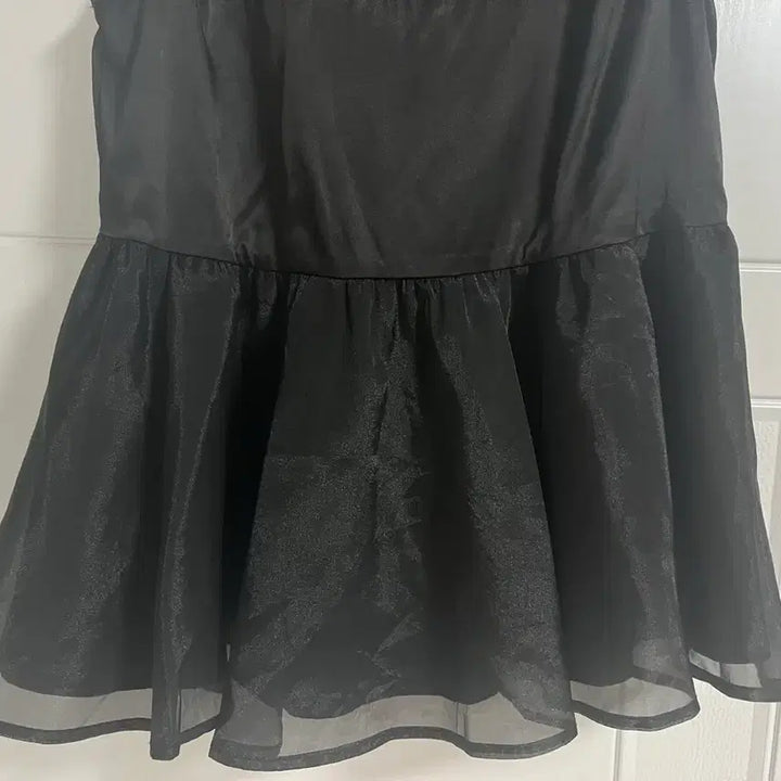 [BUNJANG] Vintage Black Frill Basic Inner Tank Top / (일본 수입 빈티지)이너 나시 블랙 프릴 라운드 기본