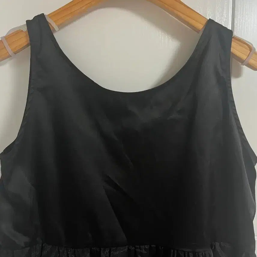[BUNJANG] Vintage Black Frill Basic Inner Tank Top / (일본 수입 빈티지)이너 나시 블랙 프릴 라운드 기본