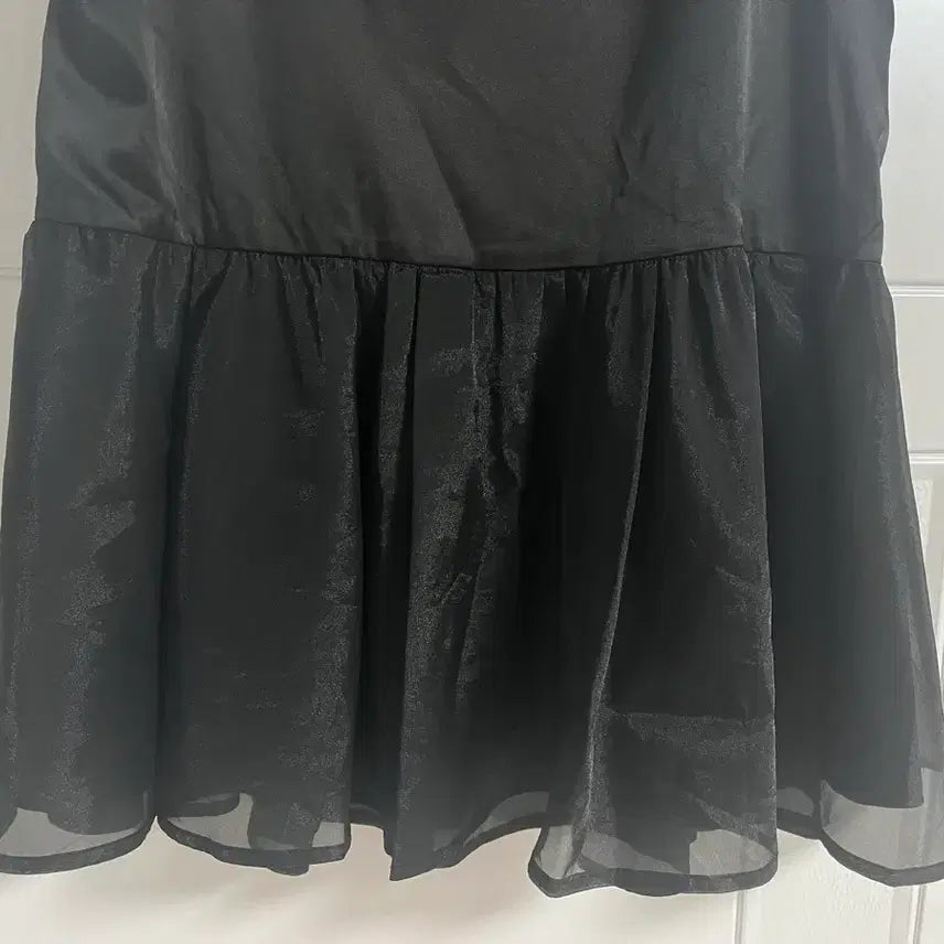 [BUNJANG] Vintage Black Frill Basic Inner Tank Top / (일본 수입 빈티지)이너 나시 블랙 프릴 라운드 기본