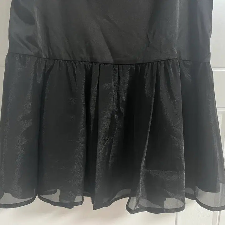 [BUNJANG] Vintage Black Frill Basic Inner Tank Top / (일본 수입 빈티지)이너 나시 블랙 프릴 라운드 기본