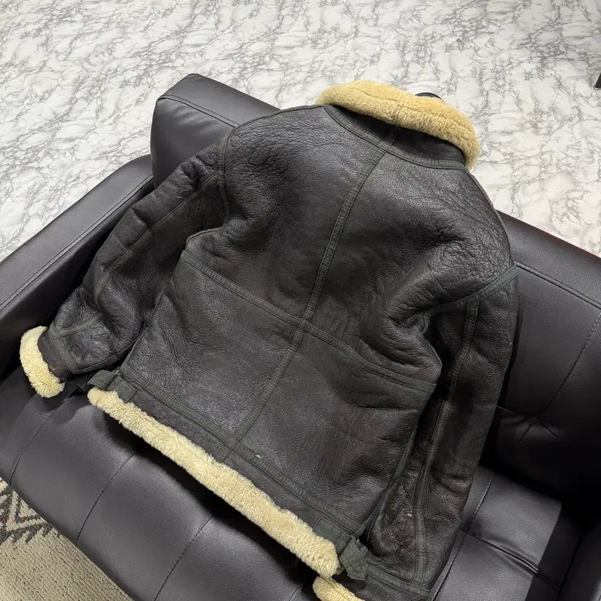 [BUNJANG] 1990-2000s Sheepskin B-3 Mouton Jacket / 90-00s 100% 쉽스킨 양가죽 , 양털 B-3 무스탕 자켓