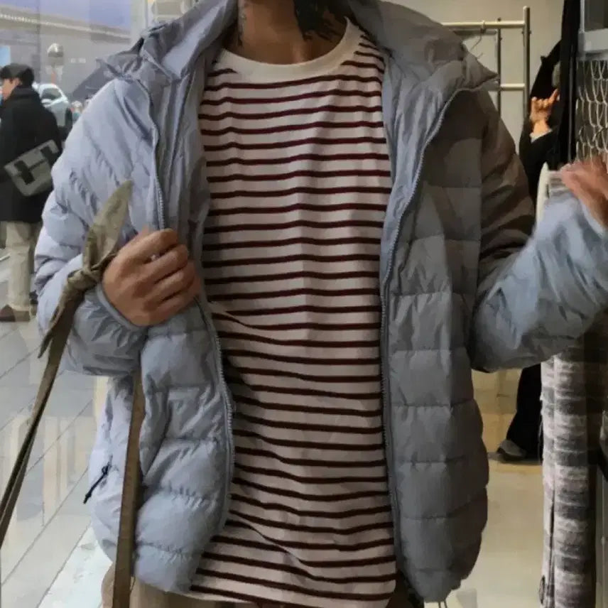 [BUNJANG] Light Blue Duck Down Lightweight Padded Jacket / 경량 패딩 덕다운 라이트블루 XL,2XL,3X사이즈 판매합니다.새상품