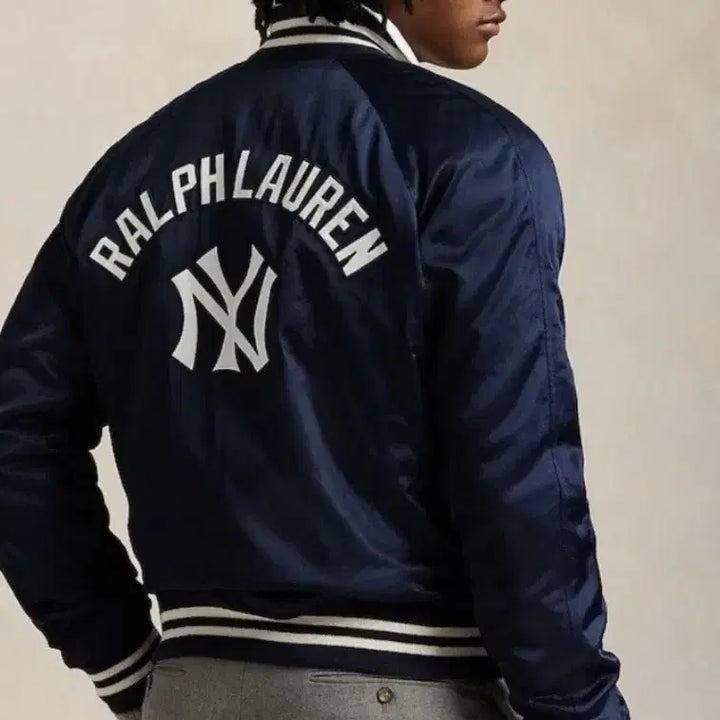 [BUNJANG] Polo Ralph Lauren Yankees Satin Varsity Jacket / [XXL] 폴로 랄프로렌 양키스 새틴 바시티 자켓