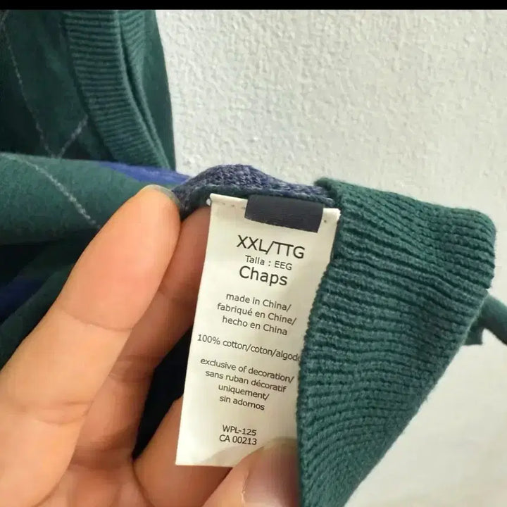 [BUNJANG] CHAPS Argyle Knit Vest Green XXL / Polo CHAPS 챕스 아가일 니트 조끼 그린 XXL