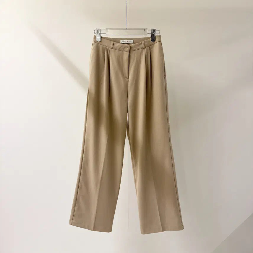 [BUNJANG] High-Waist Loose Fit Wide Slacks (B1632) / [원가이하세일] 하이웨스트 루즈핏 와이드 슬랙스 (B1632)