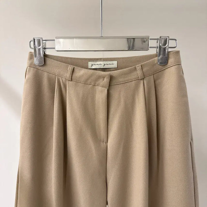 [BUNJANG] High-Waist Loose Fit Wide Slacks (B1632) / [원가이하세일] 하이웨스트 루즈핏 와이드 슬랙스 (B1632)