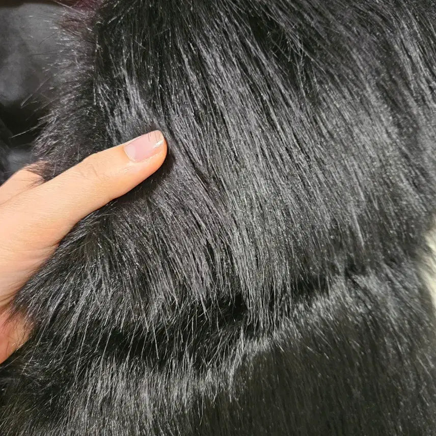 [BUNJANG] Basic Black Eco Fur Vest / 기본 블랙 에코 퍼 베스트 (Free)