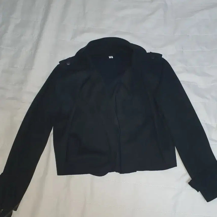 [BUNJANG] Black Suede Crop Jacket / 블랙 스웨이드 크롭 자켓