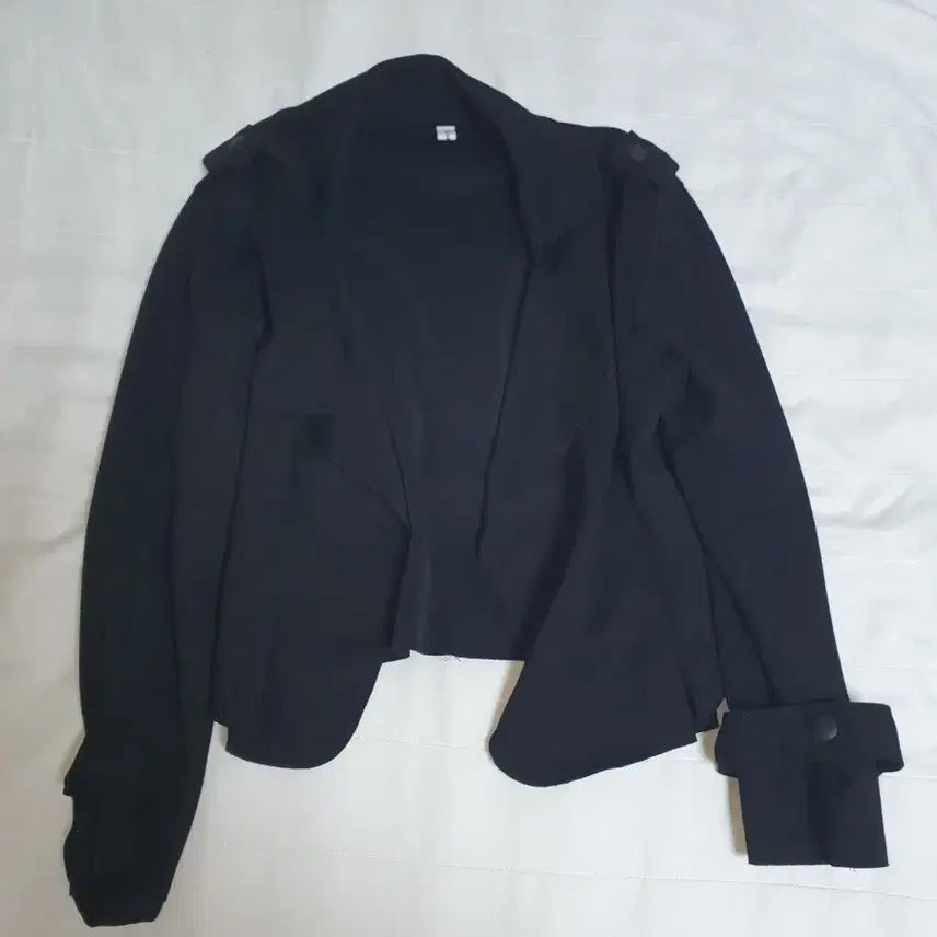 [BUNJANG] Black Suede Crop Jacket / 블랙 스웨이드 크롭 자켓
