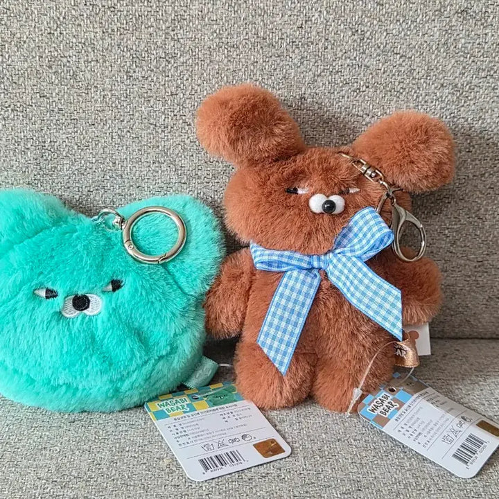 [BUNJANG] Wasabi Bear Coin Purse + Doll Keyring Set / 와사비베어 동전지갑 + 인형키링 세트