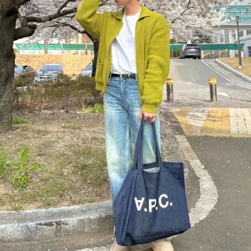 [SOLD OUT] 인템포무드 올리브 니트집업(M)