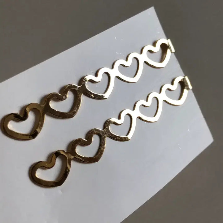 [BUNJANG] Heart Gold Hairpin Pair Hair Accessories / 하트 골드 실핀 1쌍 헤어악세사리 헤어스타일링 핀터레스트