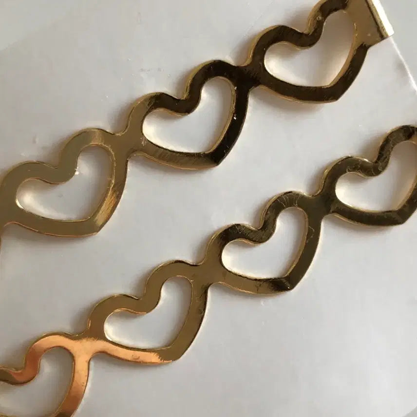 [BUNJANG] Heart Gold Hairpin Pair Hair Accessories / 하트 골드 실핀 1쌍 헤어악세사리 헤어스타일링 핀터레스트