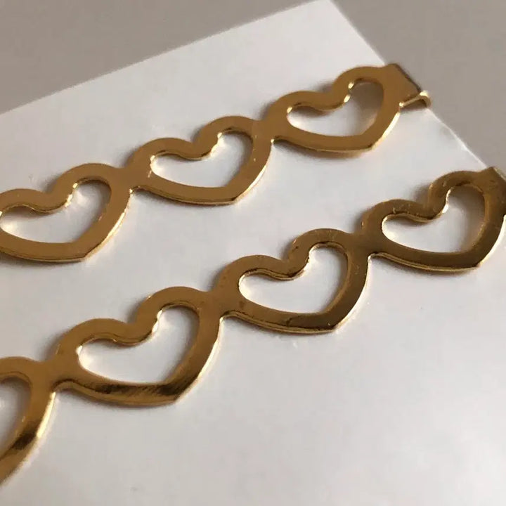 [BUNJANG] Heart Gold Hairpin Pair Hair Accessories / 하트 골드 실핀 1쌍 헤어악세사리 헤어스타일링 핀터레스트