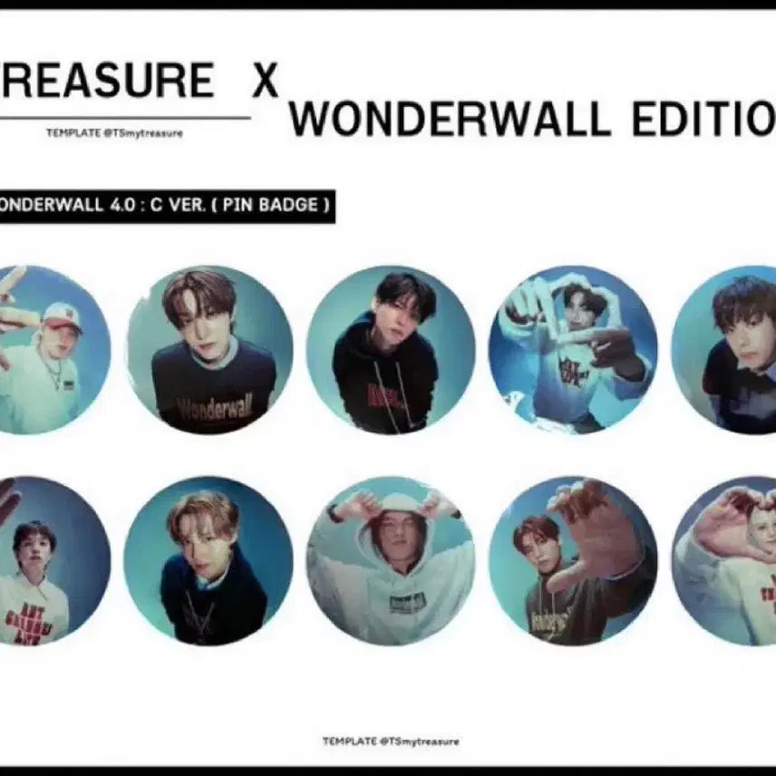 [BUNJANG] TREASURE Wonderwall POB Pin Badge Set / [원더월 핀뱃지 10개세트/안전결제] 트레저 특전 뱃지