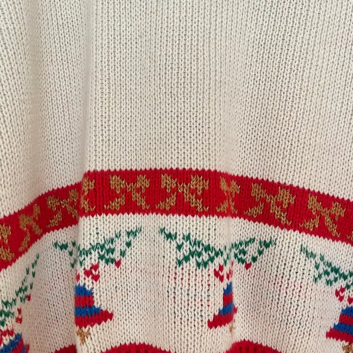 [BUNJANG] Christmas Gift Embroidered Tree Collar Wool Knit / 크리스마스 선물 자수 트리 카라 울 니트