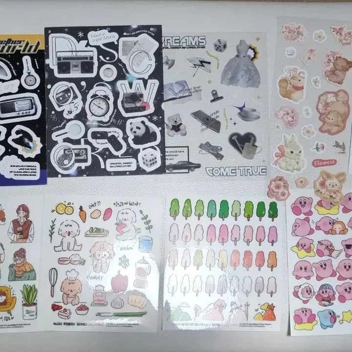 [BUNJANG] Bundle Set Decorative Stickers/Memo Pads/Masking Tape with Wooden Storage Box / 다꾸 인스/스티커/메모지/마테 일괄(+나무 보관함)