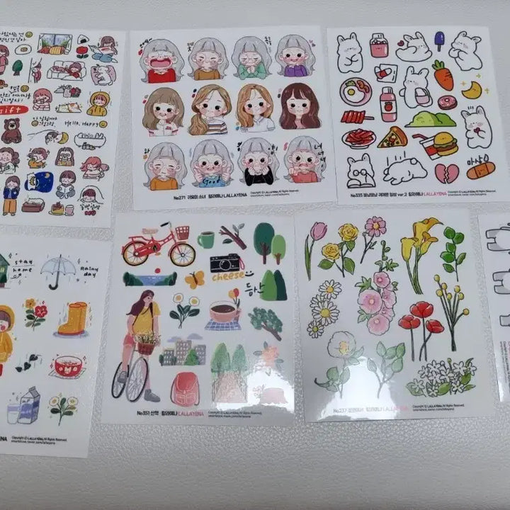 [BUNJANG] Bundle Set Decorative Stickers/Memo Pads/Masking Tape with Wooden Storage Box / 다꾸 인스/스티커/메모지/마테 일괄(+나무 보관함)