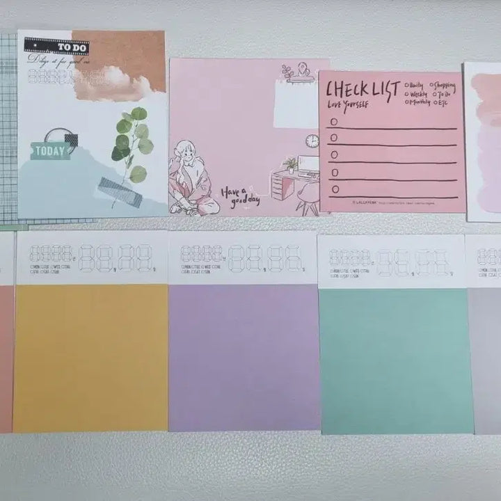 [BUNJANG] Bundle Set Decorative Stickers/Memo Pads/Masking Tape with Wooden Storage Box / 다꾸 인스/스티커/메모지/마테 일괄(+나무 보관함)