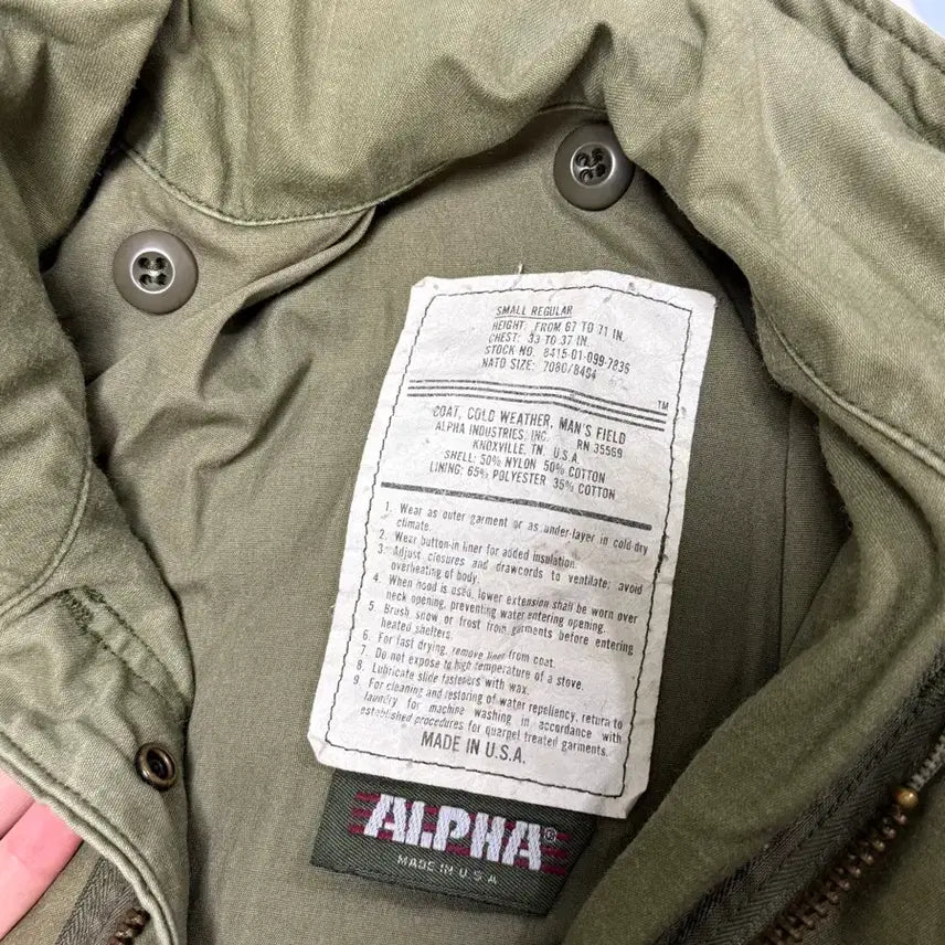 [BUNJANG] Alpha Industries M-65 Field Jacket / 알파인더스트리 90s M-65 자켓 스몰 레귤러