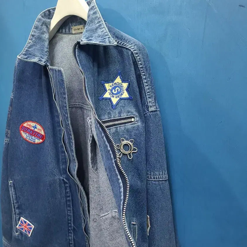 [BUNJANG] Saratime Vintage Old School Denim Jacket / 일본빈티지 올드스쿨 데님자켓