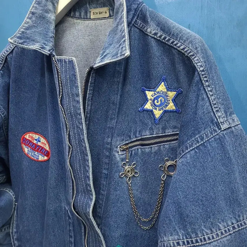 [BUNJANG] Saratime Vintage Old School Denim Jacket / 일본빈티지 올드스쿨 데님자켓