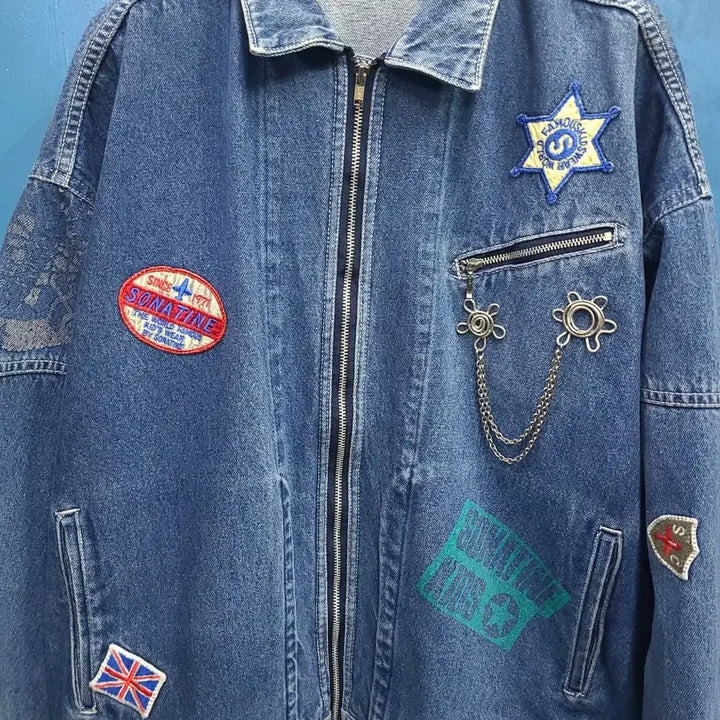 [BUNJANG] Saratime Vintage Old School Denim Jacket / 일본빈티지 올드스쿨 데님자켓