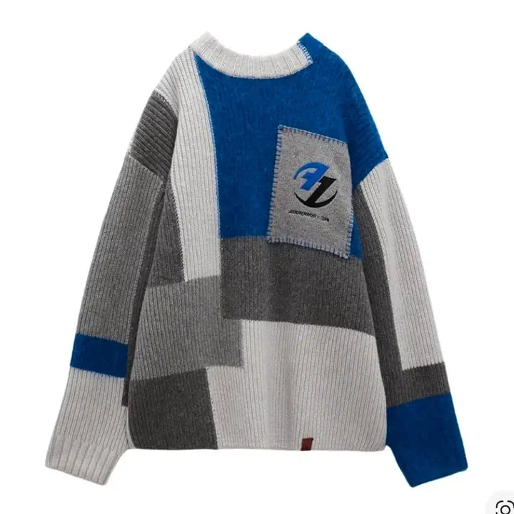 [BUNJANG] ZARA x ADERERROR Patchwork Oversized Knit Sweater / 자라 x 아더에러 패치워크 오버사이즈 니트 s-m