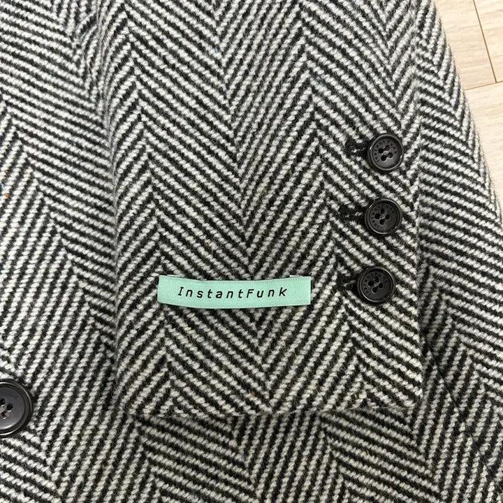 [BUNJANG] InstantFunk Herringbone Single Long Coat / 인스턴트펑크 헤링본 싱글 롱코트