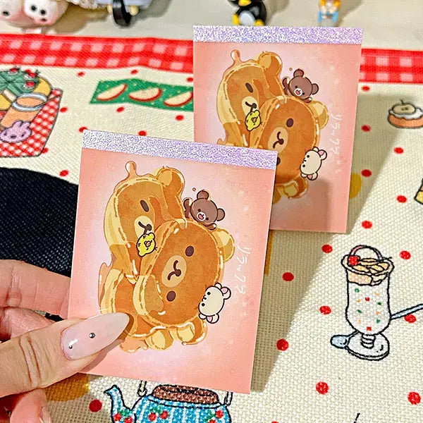 [BUNJANG] San-X Rilakkuma Pancake Mini Memo Pad / [산엑스] 리락쿠마 핫케이크 미니 메모지 (1매) 80장 다꾸 떡메