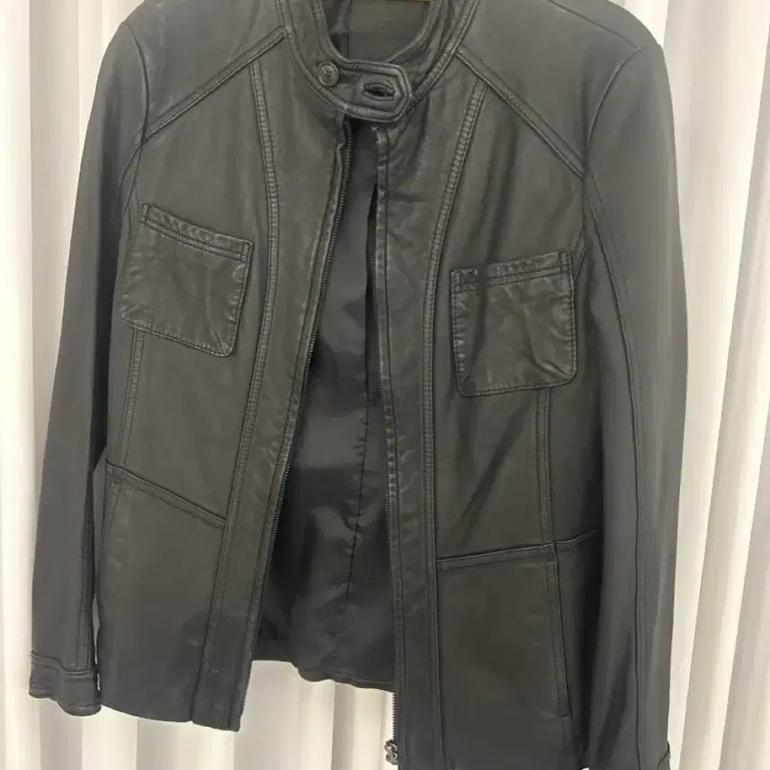 [BUNJANG] CarisNote Black Leather Jacket / 카리스노트 블랙양가죽 자켓 라이더 스타일
