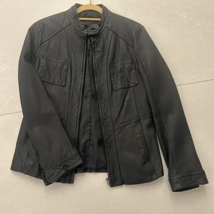 [BUNJANG] CarisNote Black Leather Jacket / 카리스노트 블랙양가죽 자켓 라이더 스타일