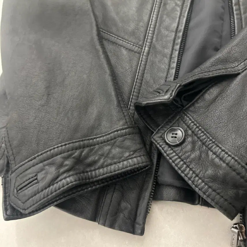 [BUNJANG] CarisNote Black Leather Jacket / 카리스노트 블랙양가죽 자켓 라이더 스타일