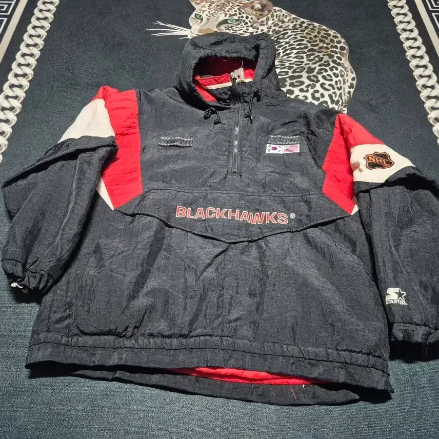 [BUNJANG] Starter NHL Blackhawks Half-Zip Anorak XL / 90&