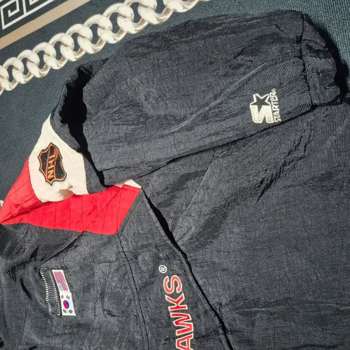 [BUNJANG] Starter NHL Blackhawks Half-Zip Anorak XL / 90&