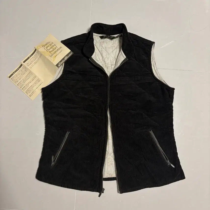 [BUNJANG] Eddie Bauer Corduroy Quilted Vest / 정품 에디바우어 코듀로이 퀼팅 조끼 집업 베스트