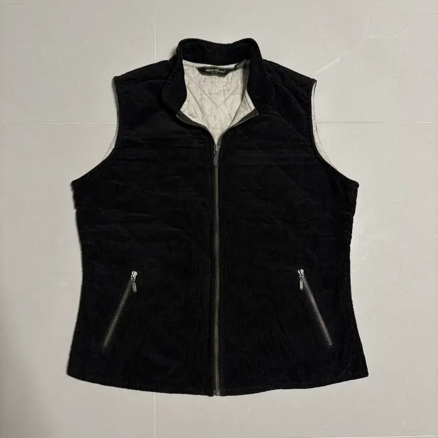 [BUNJANG] Eddie Bauer Corduroy Quilted Vest / 정품 에디바우어 코듀로이 퀼팅 조끼 집업 베스트