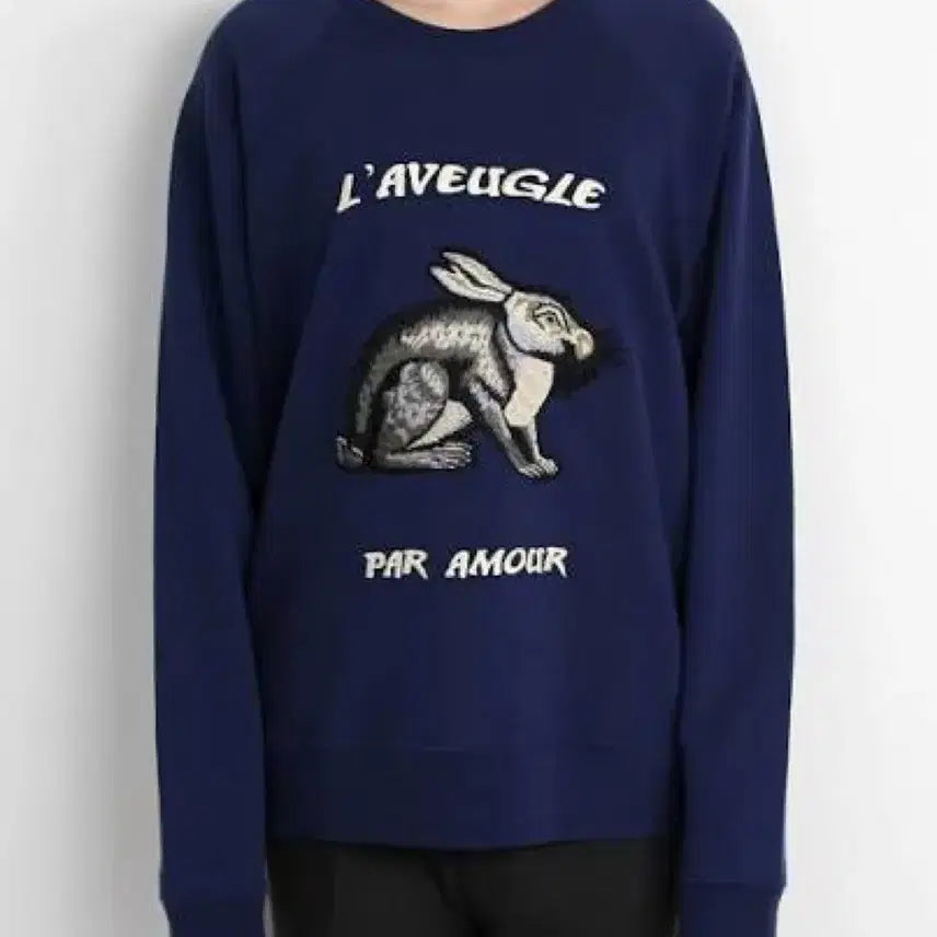 [BUNJANG] Gucci Rabbit Embroidered Raglan Sweatshirt - Size L / 구찌 토끼자수 레글런 맨투맨 L