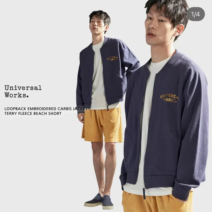 [BUNJANG] Universal Works MA-1 Navy Jacket / 유니버셜웍스 코튼 ma-1 네이비 자켓 L