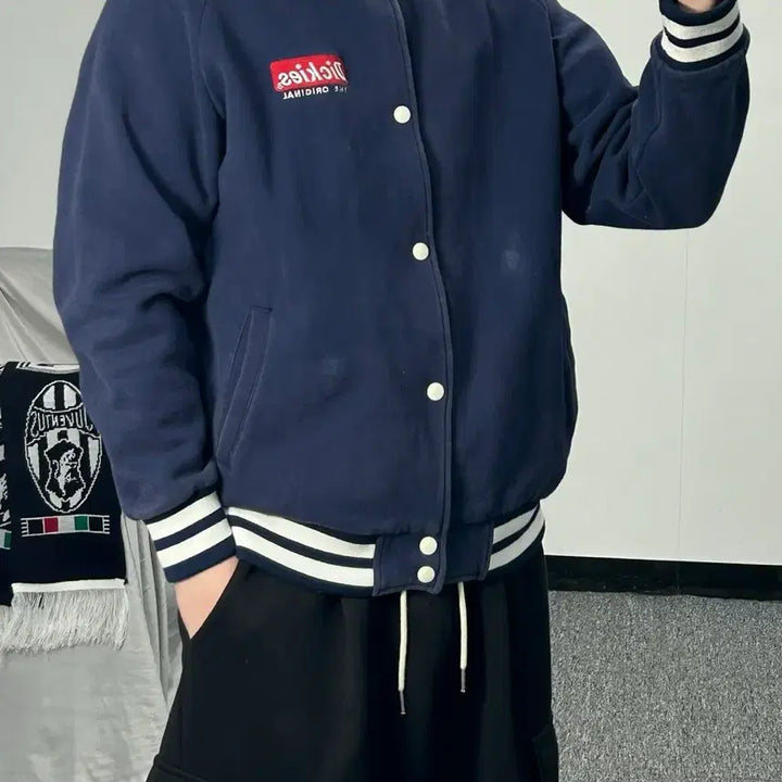 [BUNJANG] Dickies Old School Navy Varsity Jacket / 디키즈 올드스쿨 네이비 바시티 자켓