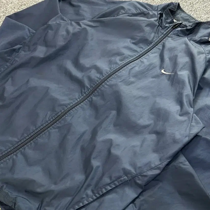 [BUNJANG] Nike Old School Navy Windbreaker Jacket / 나이키 올드스쿨 네이비 바람막이 자켓