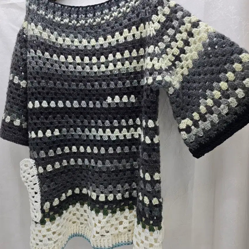 [BUNJANG] Handmade Crochet Top / 핸드메이드 크로셰 뜨개 반팔 상의