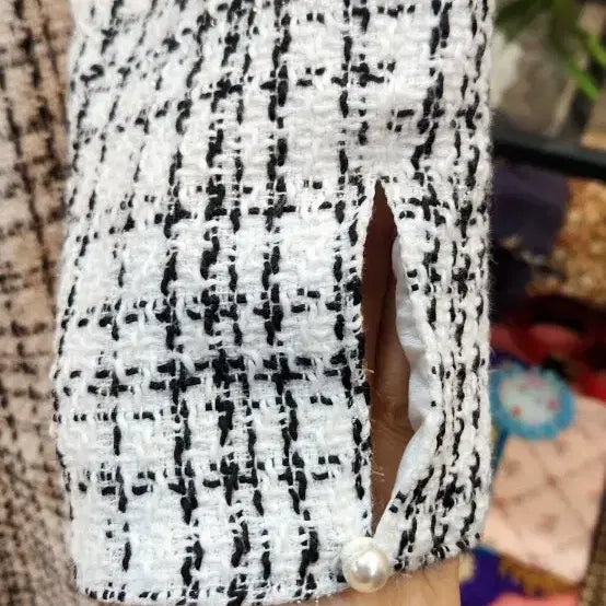 [BUNJANG] Unbranded Tweed Long Dress / 면 혼방 트위드 롱원피스 (55)