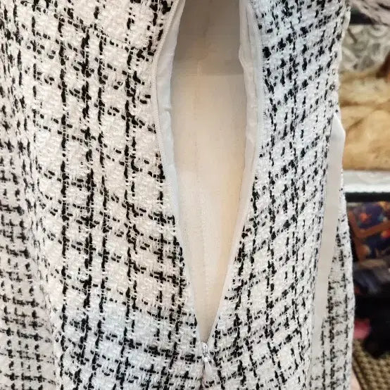 [BUNJANG] Unbranded Tweed Long Dress / 면 혼방 트위드 롱원피스 (55)